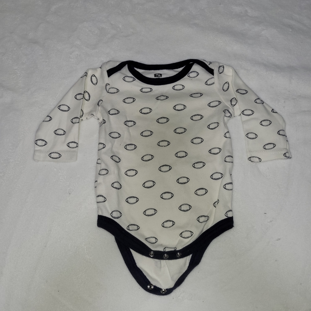 Football long sleeve onesie